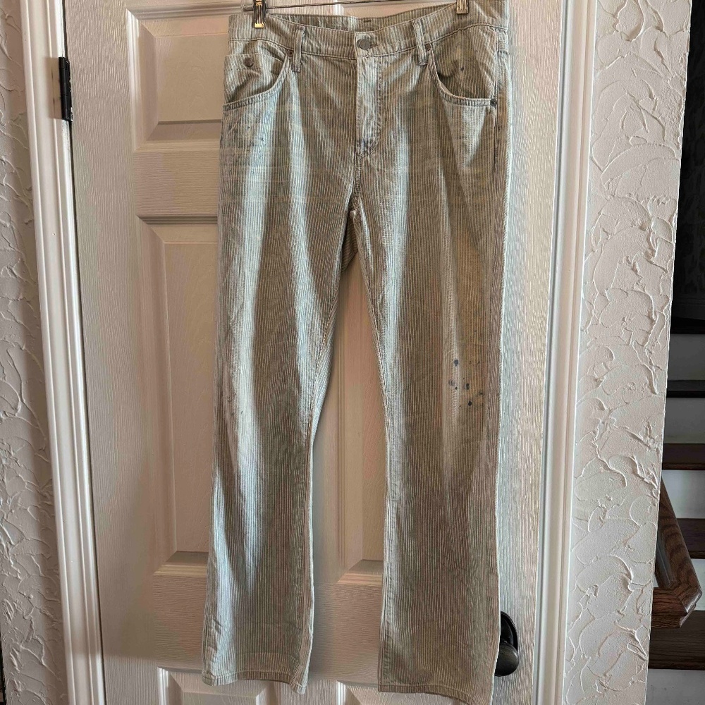 Citizens Of Humanity Blue & White Striped Jeans with Splatters - Sz 28